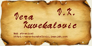 Vera Kuvekalović vizit kartica